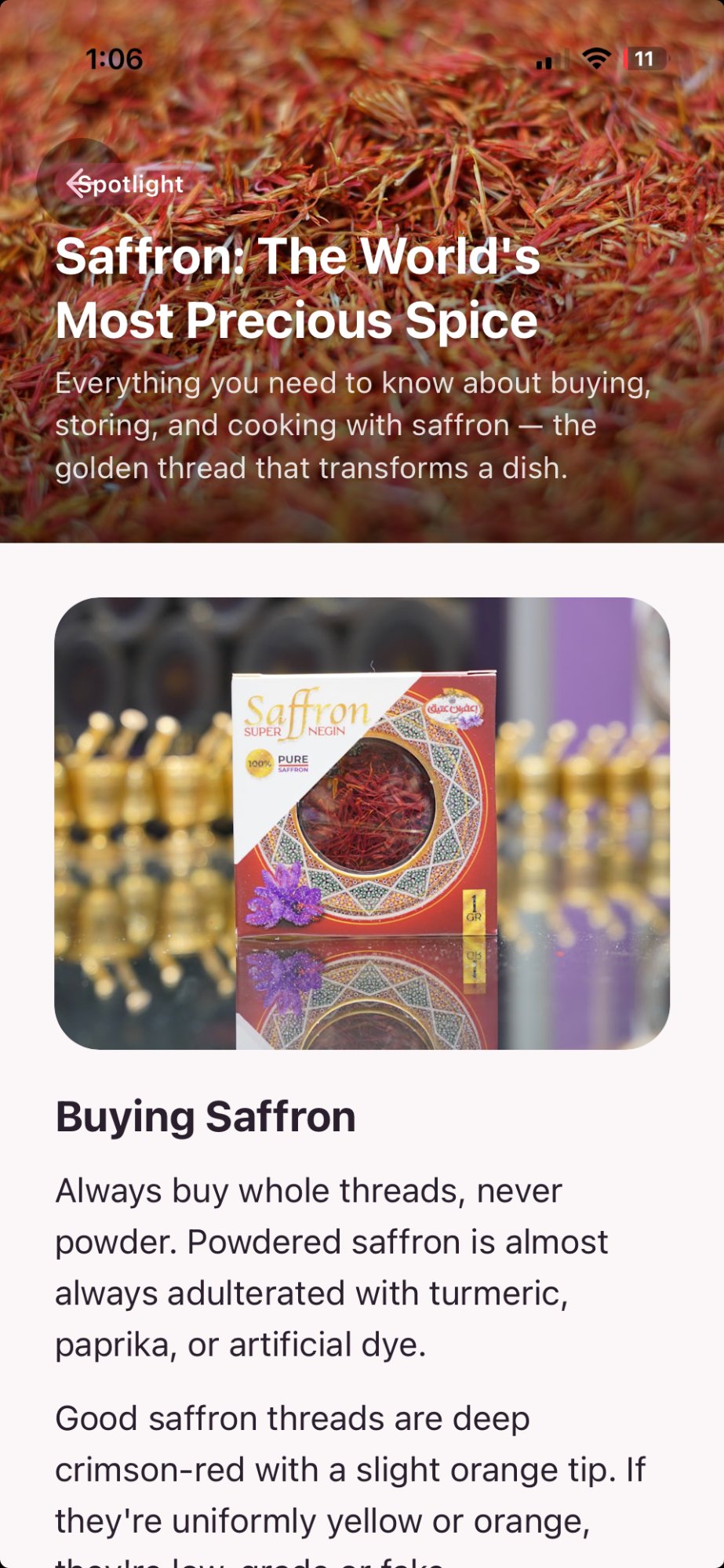 Spotlight article — Saffron: The World's Most Precious Spice